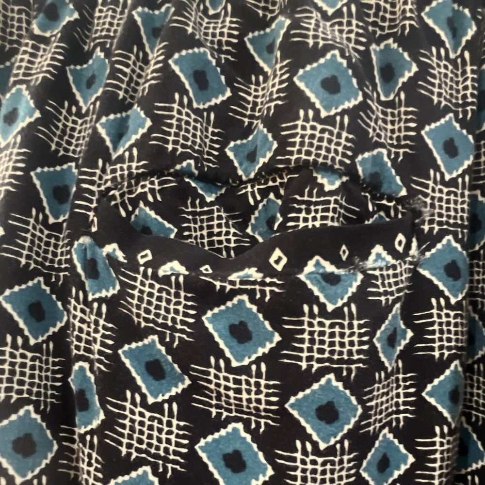 Anthropologie Blue Geometric Diamond Print Harem Pants Tapered Boho Small - Picture 6 of 7